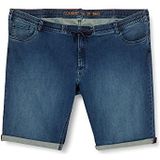 JP 1880 Grote maten Superstretch bermuda, RF, donker denim, 70 heren, Blauw