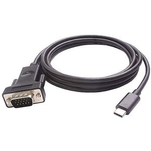 PremiumCord USB-C naar VGA-adapterkabel, 1,8 m, USB 3.1 type C-stekker naar VGA-stekker, Full HD 1080p 60 Hz, kleur: zwart