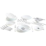 Arcopal Compleet tafelservies, wit, voor 6 personen, 18-delig, 24 Amefa,, opaal, 19-stuks