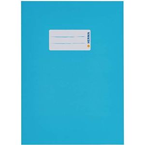 HERMA 19764 Notitieboekomslag A5 van lichtblauw karton met tekstveld van stevig en extra sterk papier