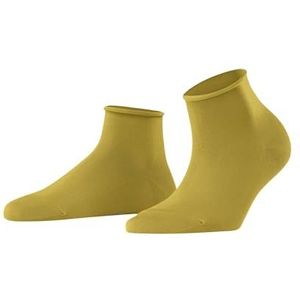 FALKE Dames Cotton Touch korte sokken, ademend, duurzaam, dun, effen, glanzend, elegant, platte teennaad, voor dagelijks gebruik, 1 paar, Geel (Nugget 1222) - Milieuvriendelijk