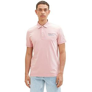 TOM TAILOR 1036414 Poloshirt voor heren, bedrukt op de rug, 1 stuk, 11055 - Rose Morning