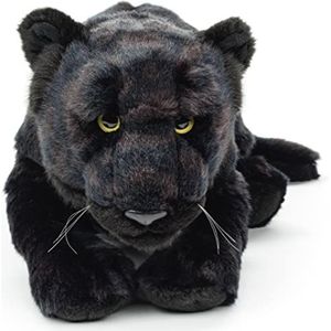 Uni-Toys - Zwarte panter, liggend – 44 cm (lengte) – wild pluche – knuffeldier
