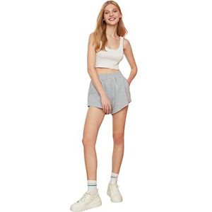 Trendyol Short taille normale jambe large pour femme, gris, S