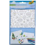 folia 14902 - X-Mas Design schilderkaarten, 4 kaarten met enveloppen, ideaal voor het knutselen van je eigen wenskaarten voor Kerstmis