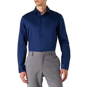 Jacques Britt Business herenhemd, blauw (donkerblauw 18), maat 42 (fabrieksmaat: 40/M), blauw (donkerblauw 18)