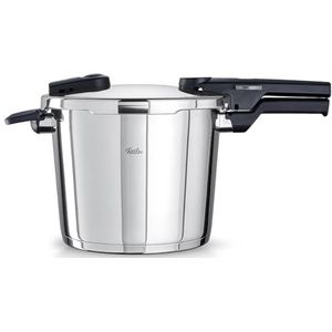 Fissler Vitaquick Snelkookpan, 6 liter, diameter 22 cm, roestvrij staal, 2 kookstanden, met inzetstuk, Made in Germany, inductie