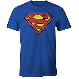 COTTON DIVISION Superman Classic Logo T-shirt voor heren (1 stuk), Blauw (kobalt)