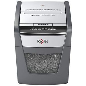 Rexel Optimum 2020050XCH AutoFeed+ 50 stuks CH automatische papiervernietiger 50 vellen, veiligheidsniveau P4, deeltjessnijden, voor thuis/thuiskantoor, 20 liter vuilnisemmer