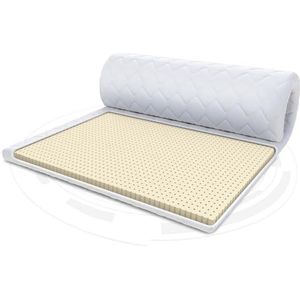 FDM Latex topper MAX voor matrassen 160 x 200 cm, hardheid H3, hoogte ca. 4 cm, geschikt voor mensen met een allergie, Öko-Tex gecertificeerd, wit