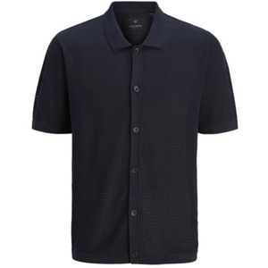 JACK & JONES Jprblaarto Knit Polo Ss Jprblaarto Knit Polo Ss Heren (1 stuk), Nachtblauw., L