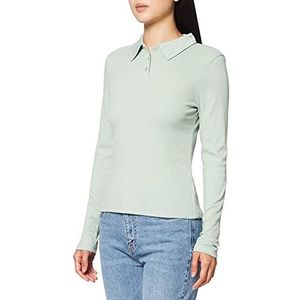 NA-KD Dames bovenstuk met button down kraag, Groen