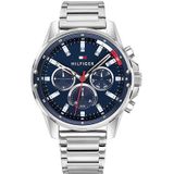 Tommy Hilfiger Mason herenhorloge met meerdere wijzerplaten, zilver, Eén maat, Armband