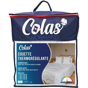 COLAS NORMAND - Thermoregulerend dekbed – cool in – getemperd – 240 x 220 cm – vochttransport – optimale ventilatie – percal 100% katoen – fris gevoel – gemaakt in Frankrijk