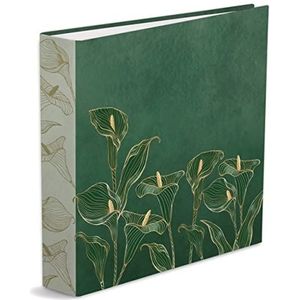 Mareli Fotoalbum met groene harten, 32 x 31 ringen, 40 witte vellen, geperforeerd, voor scrapbooking, groen