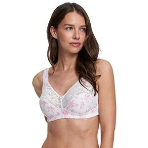 Susa Set van 2 basic katoenen beha's voor dames, wit/roze print