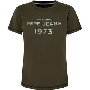 Pepe Jeans T-shirt Harbor pour femme, Vert (vert olive), XL