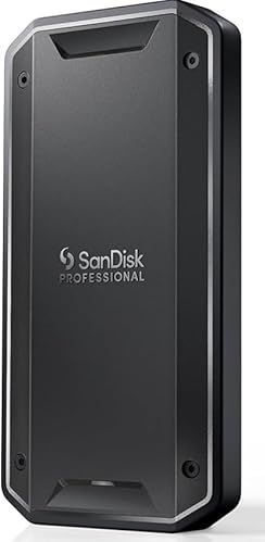 SanDisk Professional 1 TB PRO-G40 SSD, draagbare SSD-harde schijf, tot 3000 MB/s, Thunderbolt 3 (40 Gbps), USB-C (10 Gbps), ultra-robuust IP68, voor water- en stofbestendigheid, geformatteerd exFAT