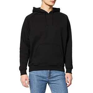 Urban Classics Blank Hoody Heren Sweatshirt met capuchon, Zwart, XL