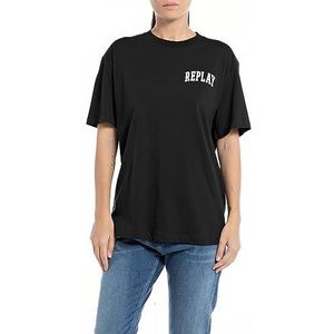 Replay W3623f T-shirt voor dames, Zwart 098