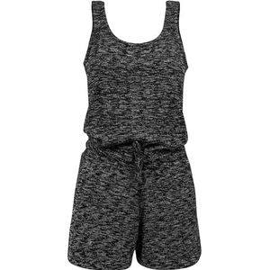 Urban Classics Dames Melange Hot Jumpsuit, zwart/grijs, XS dames, donkergrijs/grijs