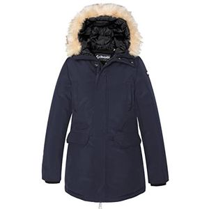 Schott NYC Jktnellyw Parka met capuchon, Schotse imitatiebont, uniseks, marineblauw, L, Marine.