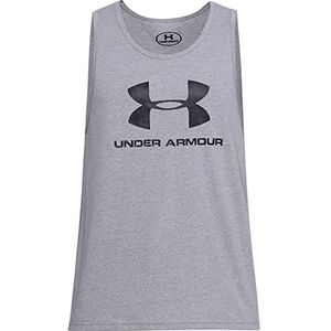 Under Armour Sportstyle Linkerborst Superzacht T-shirt voor heren voor training en fitness, sneldrogend T-shirt voor heren met grafische heren, Grijs, XL
