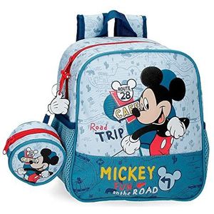 Disney Mickey Road Trip Nursery Rugzak, blauw, 23 x 25 x 10 cm, polyester, 5,75 l, blauw, Mochila Guardería, rugzak voor kinderopvang, Blauw, Kinderdagverblijf rugzak