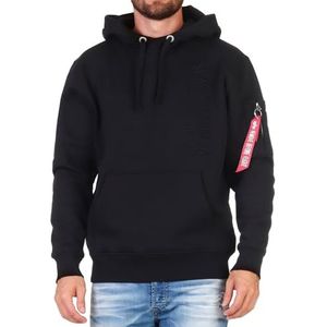 ALPHA INDUSTRIES Emb Hoody voor heren, zwart.