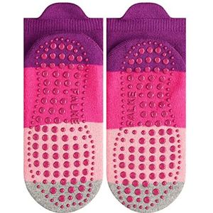 FALKE Uniseks Colour Block pantoffels sokken antislip noppen op de zool beste grip dikke binnenlus fantasie gestreept ademend duurzaam katoen 1 paar, Roze (Crocus 6962)