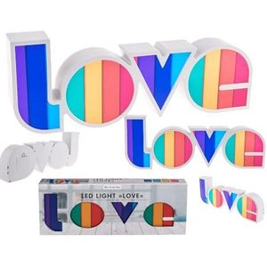 Out of the blue Rainbow Love Lampe en plastique avec 3 piles AAA ou câble USB inclus 36 x 13,5 cm