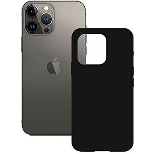 KSIX smart your tech Halfstijve beschermhoes voor iPhone 14 Pro Max, antislip, binnenkant van microvezel, compatibel met draadloos opladen, zwart