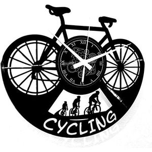 Instant Karma Clocks Wandklok van vinyl, sport, fiets, tour de France, fietsen, cadeau-idee voor fietsers