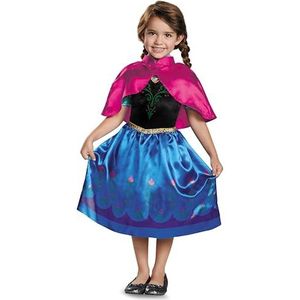 Disney Officiële jurk Travelling Anna Frozen 2 Klassiek, prinsessenkostuum voor meisjes, maat S