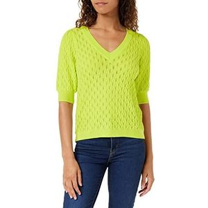 Peppercorn Rosalia Dames T-shirt groen gebreid V-hals halflange mouwen | Herfst T-shirt | Maat XS Puff, 6062 groene limonade, XS, 6062 groene limonade