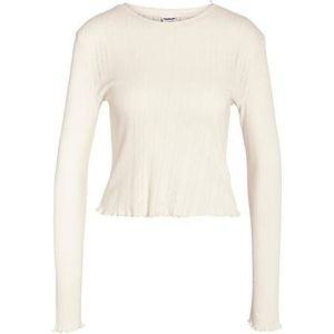 Noisy May Nmjudy L/S Babylock Détail Top FWD Noos T-shirt à Manches Longues pour Femme, Sugar Swizzle., M