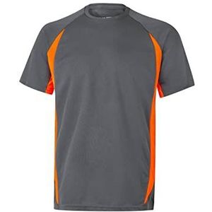 Velilla 105501 functioneel shirt bicolor m/c kleur zwart/rood maat L, grijs en naraja fluor, L, grijs en naraja fluor