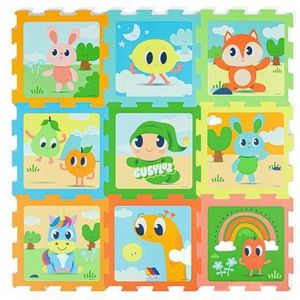 MOLTO 9-delige puzzelschuimmat, omkeerbaar, Gusy Light design, gevoerde en antislip kindervloer, babymat vanaf 0 maanden, niet-giftig EVA-schuim