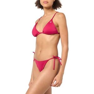 Emporio Armani Triangle and String Brazilian Studs Bikini Set Femme, Rouge cerise (Cherry Red), L