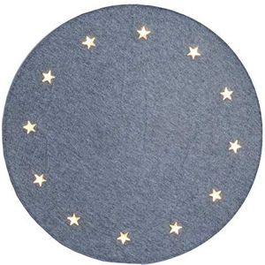 Star 607-08 tapijt voor dennenbomen, materiaal: vilt, kleur: grijs, ca. 1 m diameter 12 LED's, warm wit, incl. transformator, binnen, transparant karton