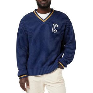 Champion Rochester 1919 Bookstore Cotton Knitted Winter Edition V-hals herentrui, Marineblauw