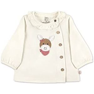 Sterntaler Baby GOTS Baby meisje shirt met lange mouwen met structuur - shirt met lange mouwen - met ezel opschrift en knoopsluiting - beige, ecru, 62, ECRU