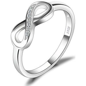 JewelryPalace Zirkonium oneindigheid damesring zilver 925, verlovingsring voor dames, geel verguld, verjaardagsringen, roze verguld, bruiloft, belofte, trouwring, sieraden voor dames