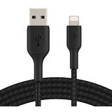 Belkin gevlochten USB-C/Lightning-kabel (iPhone-snellaadkabel voor iPhone 14 en ouder) Boost Charge MFi-gecertificeerde iPhone USB-C-kabel (1 m, zwart)