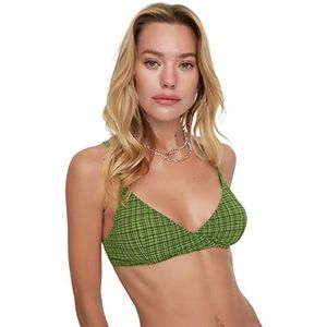 Trendyol Trendyol Bikinitop met dubbele rij knopen voor dames, badpak voor dames (1 stuk), Groen