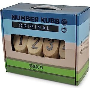 Number Kubb Original Rubber Hout - Het familiespel uit Zweden | Voor buiten | Inclusief draagtas