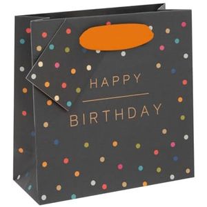 Glick Kleine luxe geschenkzakje, kleine geschenkzakjes, cadeauzakje, Happy Birthday-geschenkzakje, PS Sweetie, meerkleurig, 140 x 140 x 60 mm (GST24)