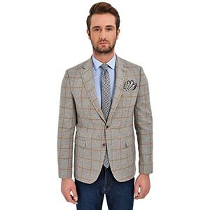 Bonamaison Jas Geruit Comfort Fit 6 Drop Business Suit Jacket, Beige, Standard Men's, beige, 44, Beige