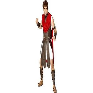 Smiffys Centurion-kostuum met jurk en accessoires met benen, armen, pols, zwart/rood/wit, maat M
