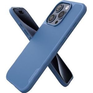 Smartish Gripmunk Dunne beschermhoes voor iPhone 15 Pro - compatibel met MagSafe [licht + bescherming] - dunne magnetische beschermhoes met microvezelvoering - blauw op groen